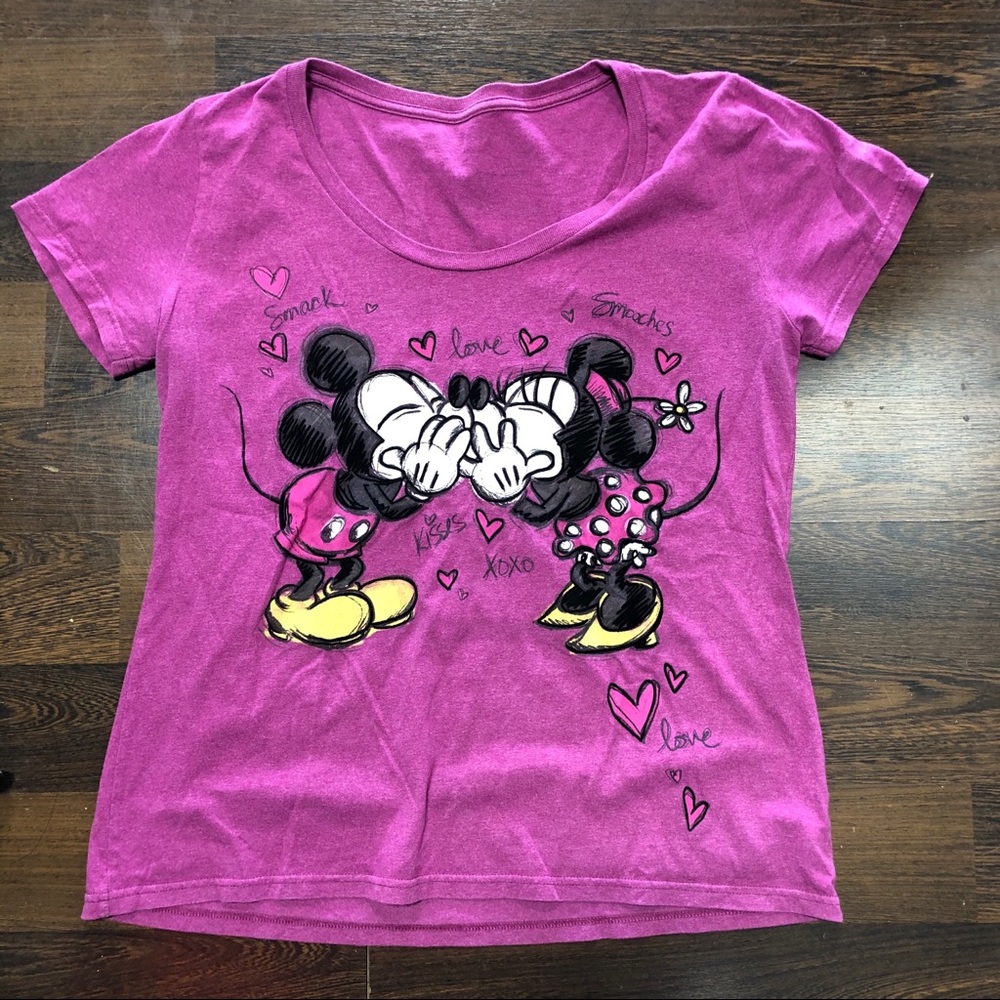 Pink Mickey Mouse Minnie Womens Shirt Short sleeve